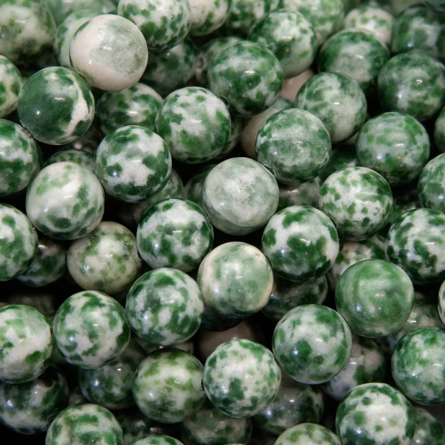 Mala Necklace Ivory Jade, Tree Agate 6mm