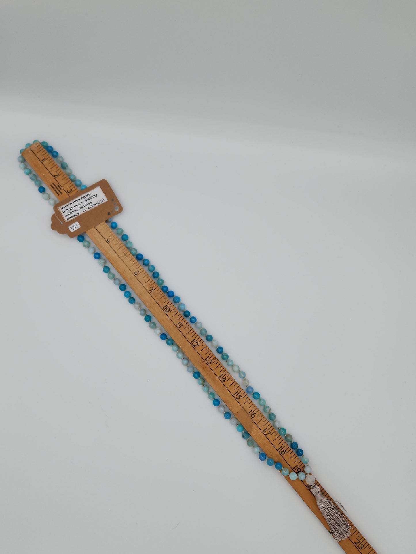 Mala Necklace Natural Blue Agate 8mm
