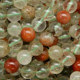 Mala Necklace Phantom Quartz and Rutilated Quartz 8mm
