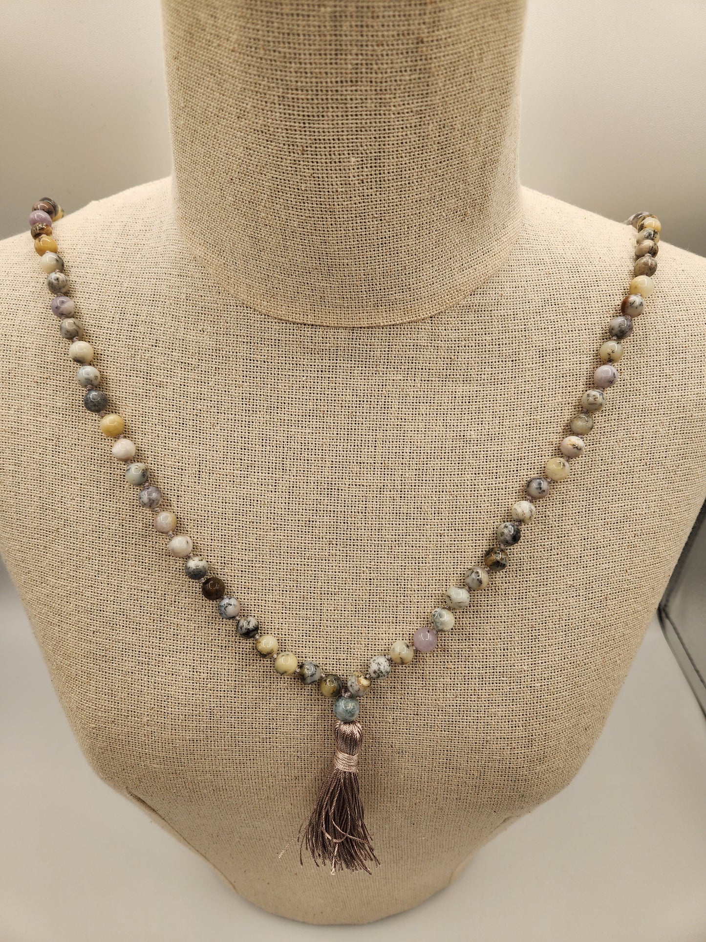 Mala Necklace Dendritic Opal