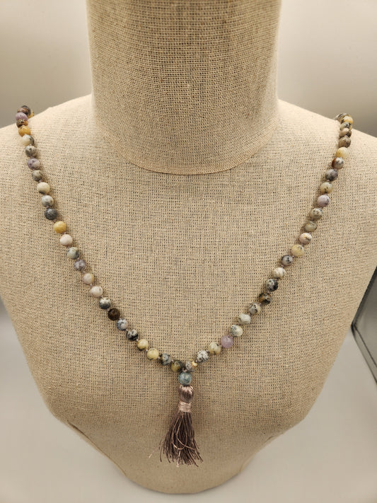 Mala Necklace Dendritic Opal