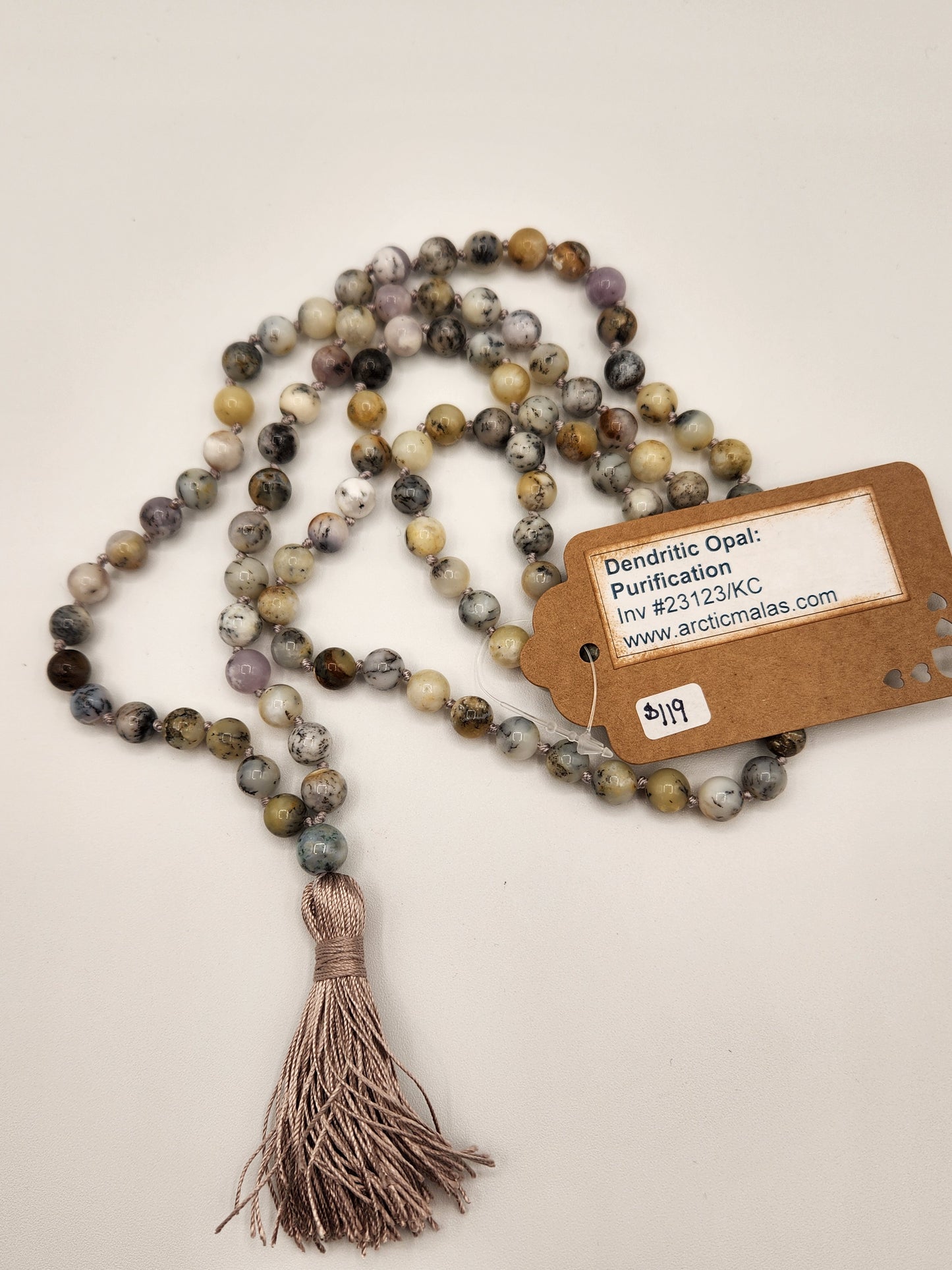 Mala Necklace Dendritic Opal