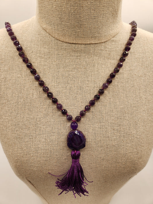 Mala Necklace Amethyst Faceted