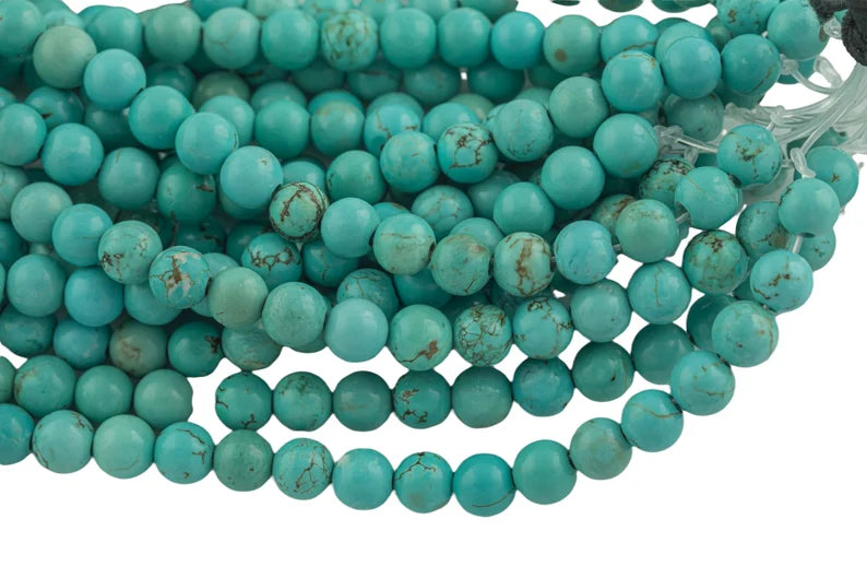 Mala Necklace Turquoise, Howlite 6mm