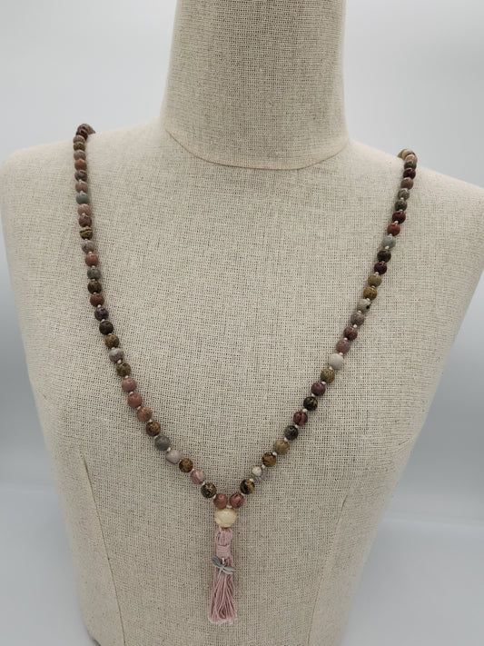 Mala Necklace Artistic Jasper 8mm