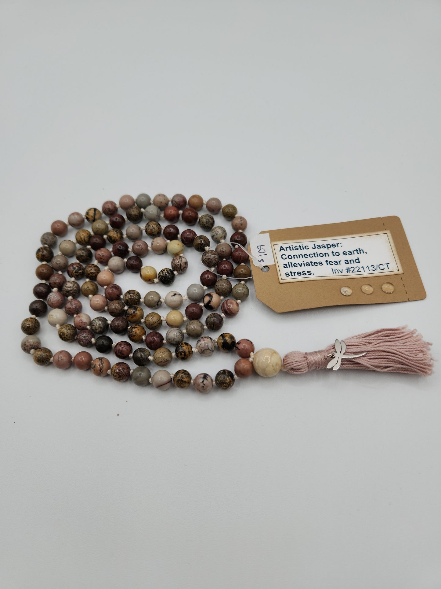 Mala Necklace Artistic Jasper 8mm