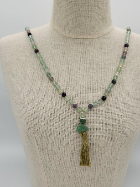 Mala Necklace Fluorite 8mm