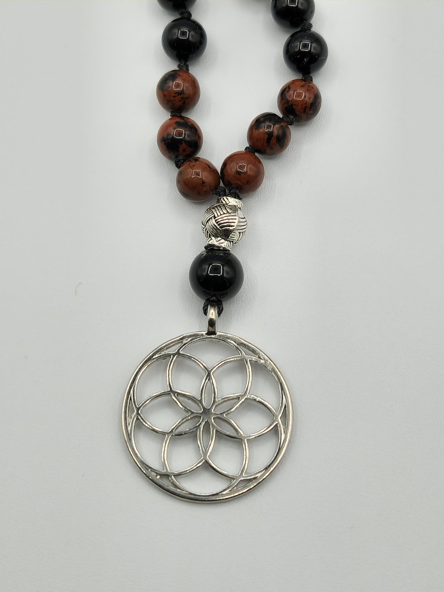 Mala Necklace Mahogany Obsidian and Black Tourmaline 8mm