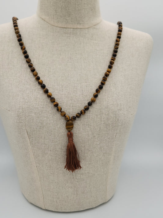 Mala Necklace Tiger's Eye 8mm