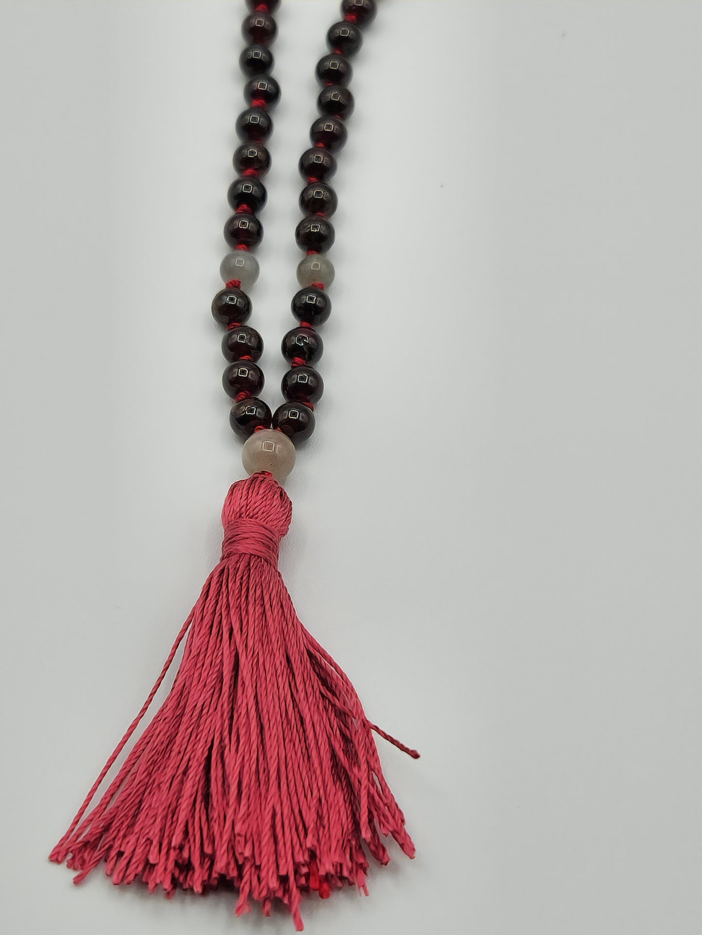 Mala Necklace Garnet and Labradorite 6mm