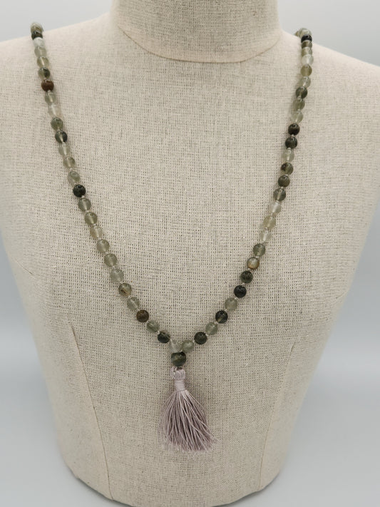 Mala Necklace Seaweed Quartz 8mm