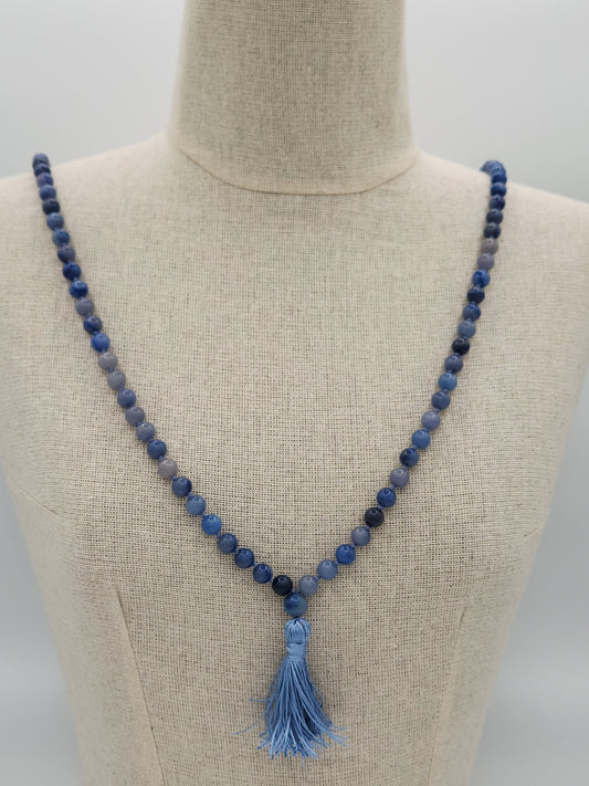 Mala Necklace Blue Aventurine 8mm