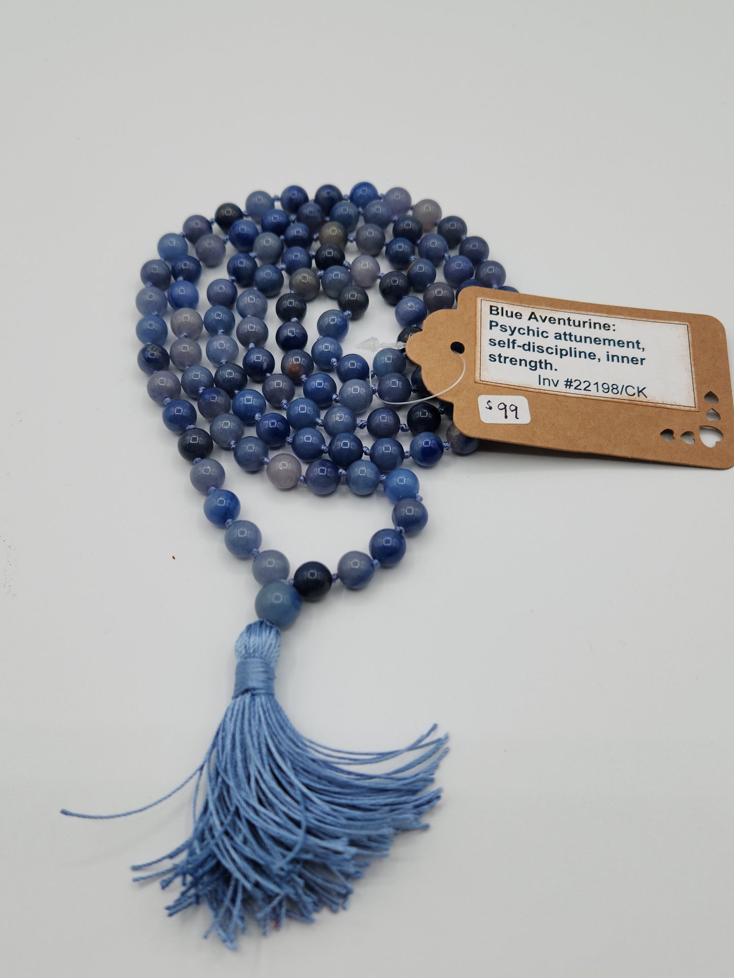 Mala Necklace Blue Aventurine 8mm