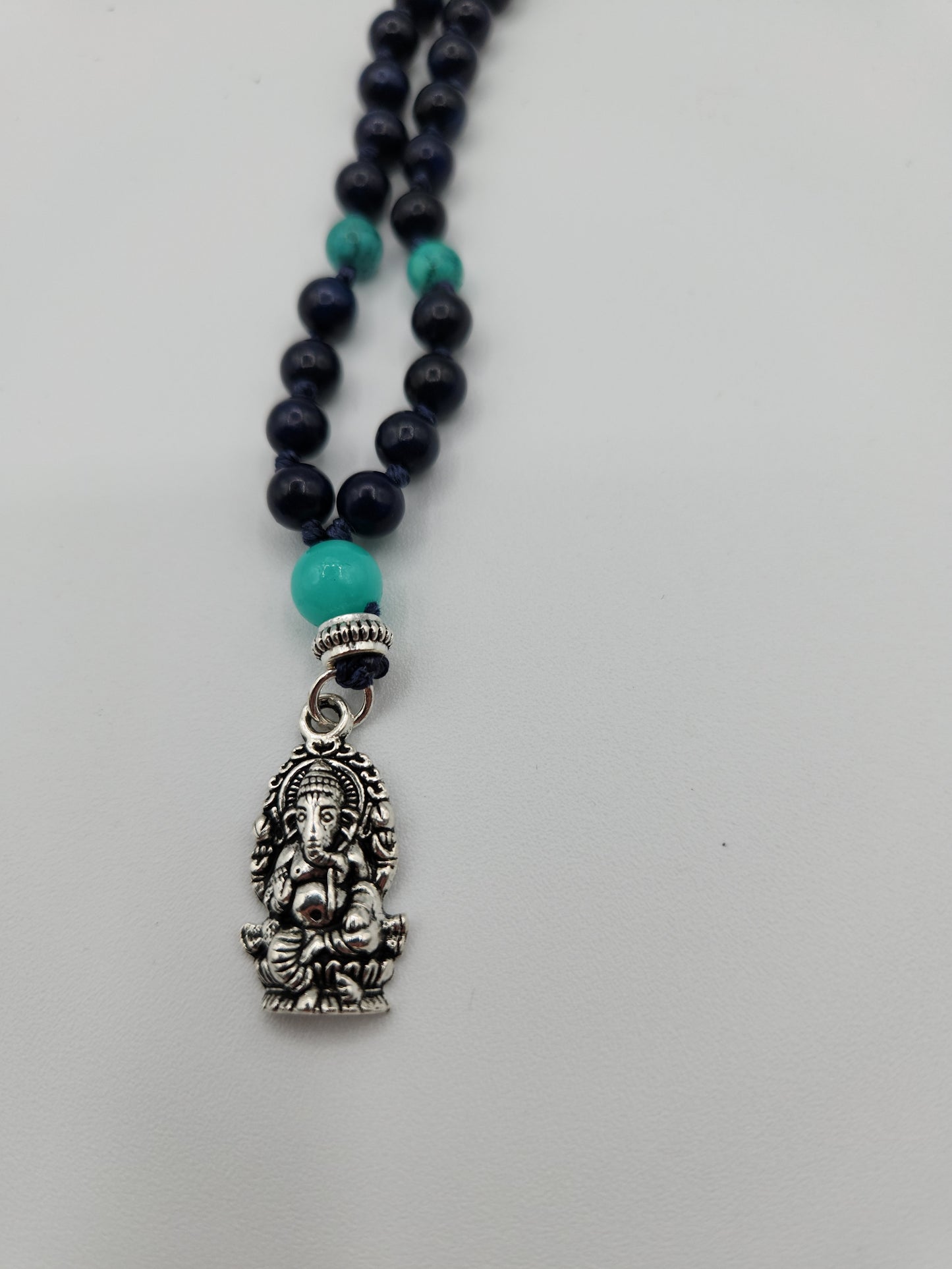 Mala Necklace Mashan Jade and Turquoise Howlite 6mm