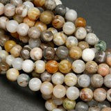 Mala Necklace Bamboo Leaf Agate, Ivory Jade and Grey Jade Mala Necklace 8mm