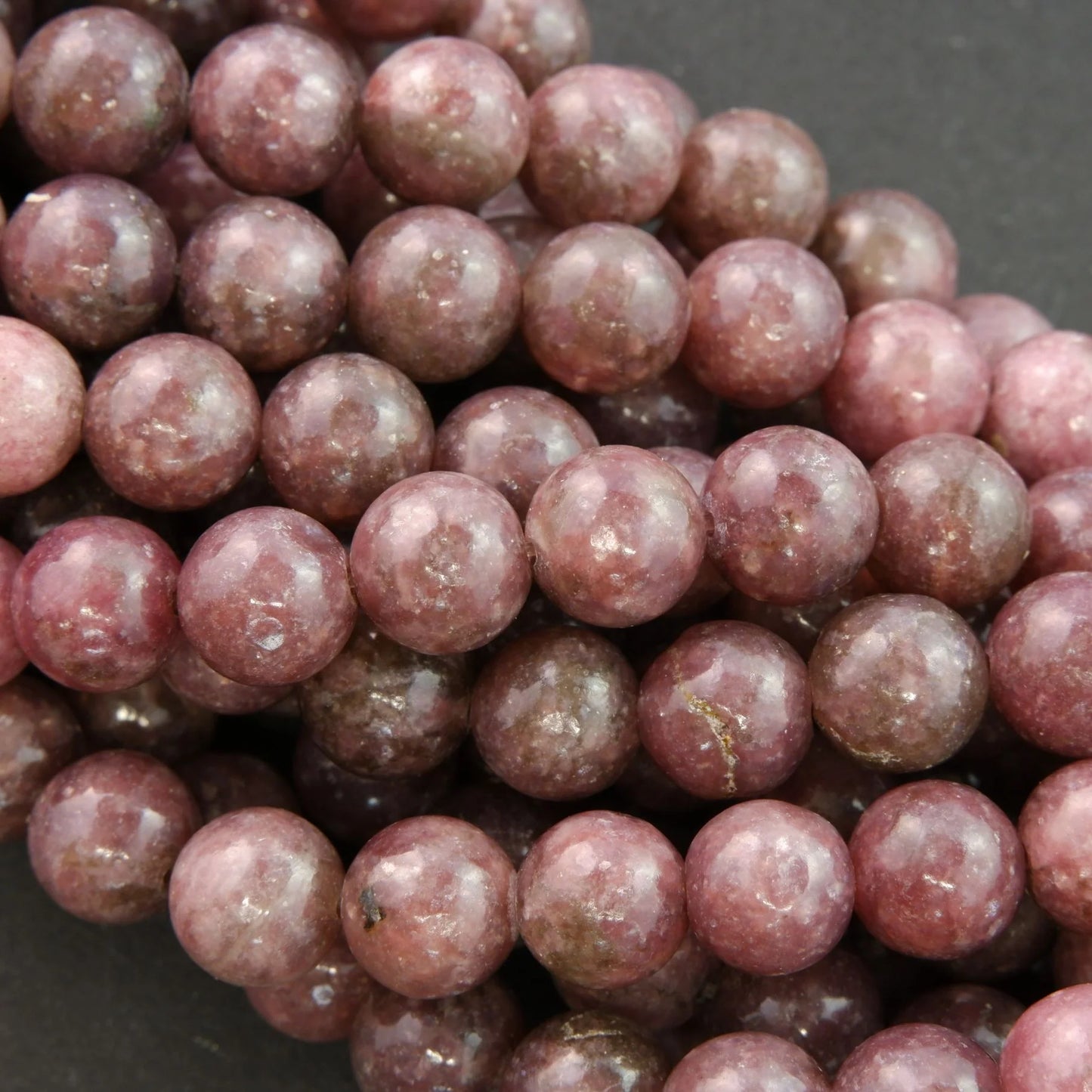 Mala Necklace Lepidolite and Natural New Jade 8mm