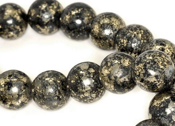 Mala Necklace Magnetite in Pyrite 8mm