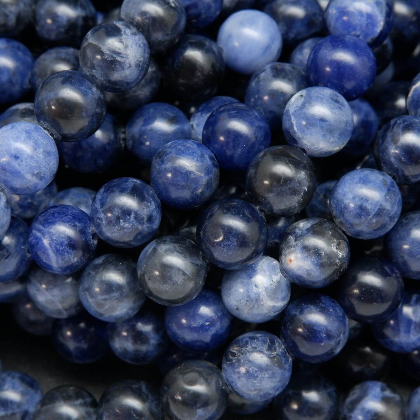 Mala Necklace Sodalite and White Turquoise 8mm