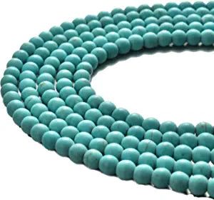 Mala Necklace Mashan Jade and Turquoise Howlite 6mm